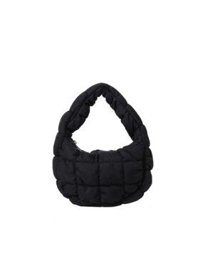 Mini Quilted Puffer Wristlet Nylon Clutch Purse Padded Tote Bag